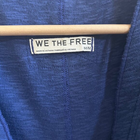 We The Free Free People Tipton Cardigan Button Down Relaxed Fit SZM Blue Preppy - Picture 5 of 7